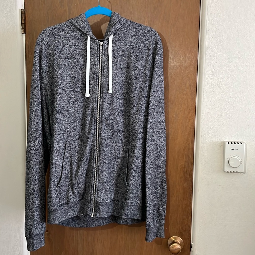 Full Zip Heather Grey Hoodie